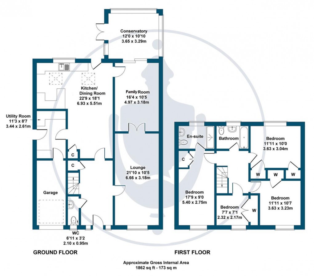 Floorplan for Bates Lane, Weston Turville