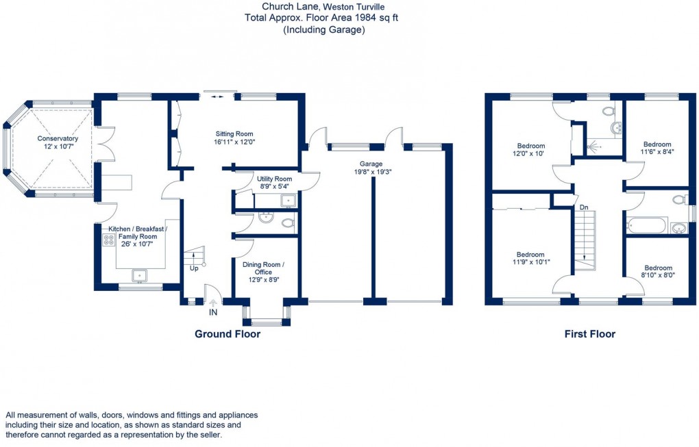 Floorplan for Church Lane, Weston Turville